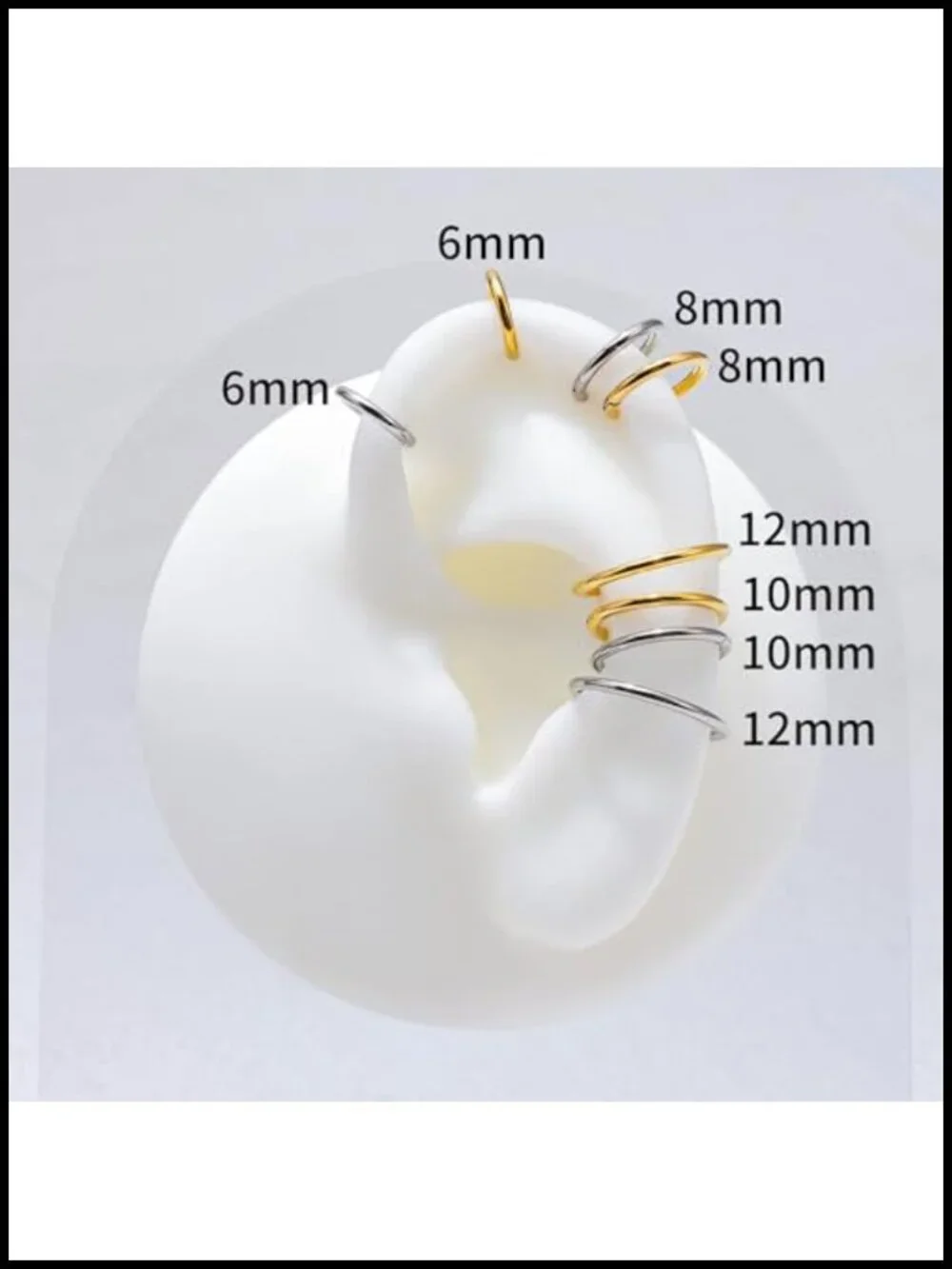 ASTM F136 Titanium Nose Ring Hoop 16G 18G 20G 6mm 8mm Clicker